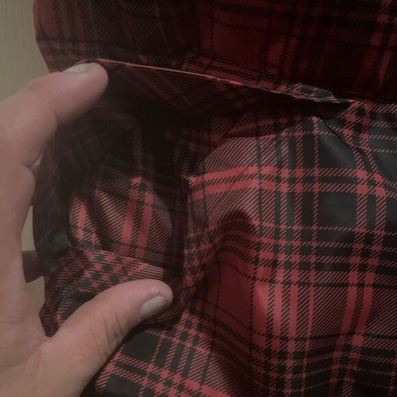 Vintage LL BEAN Red/Black Plaid Goose Down Packable Puffer - Picture 2 of 9